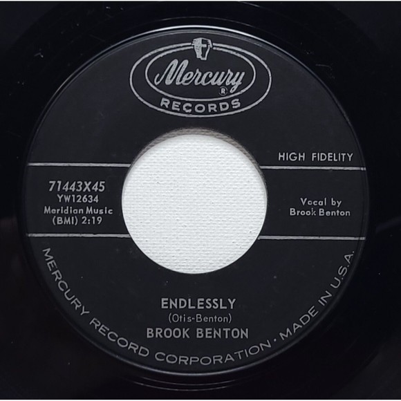 Brook Benton Vinyl 45 Endlessly / So Close on Mercury VG Pop R&B - Picture 1 of 2